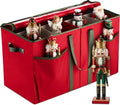 ZOBER Red Nutcracker Storage Containers - Christmas Figurine Organizer for Up to 8 Figurines