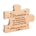 Grandpa Puzzle Piece Sign - Wooden Keepsake Decor for Fathers Day or Birthdays