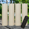4 Pack Flameless LED Pillar Candles with Remote Control - Waterproof 2x7 Inches