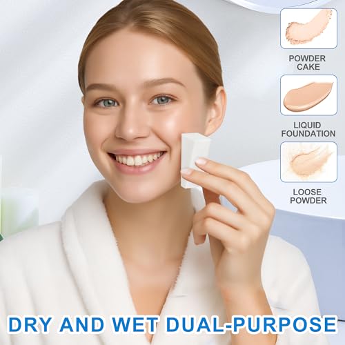 White Makeup Sponges Triangle Cosmetic Wedges - 120 Pack for Foundation Blending & Crafting