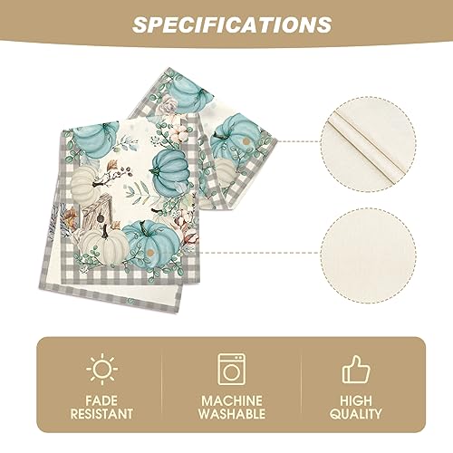 Artoid Mode 13x72 Inch Blue Fall Polyester Table Runner for Home & Party Decor
