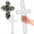 16 Inch DIY Iron Cross Wreath Frame for Crafts and Decorations