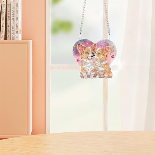 Love Dogs Diamond Painting Hanging Kit - Acrylic Rhinestone Wall Decor