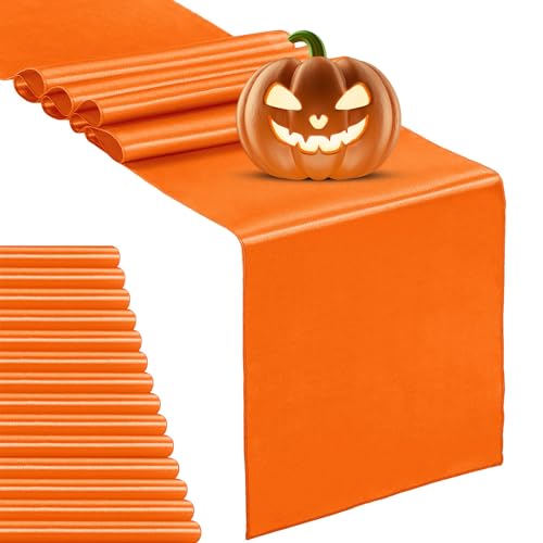 Orange Satin Table Runner 15-Pack 12x108 Inches for Weddings & Parties - Variation of This Listing