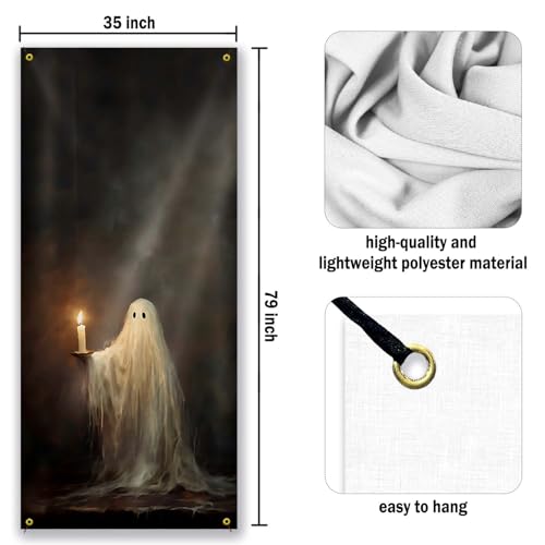 Halloween Ghost Gothic Door Cover Decorations - Goblin06 Variation, 35x79 Inch