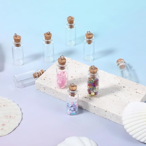 15 Pcs Mini Glass Bottles with Cork - 2ml Tiny Jars for DIY Crafts & Decorations