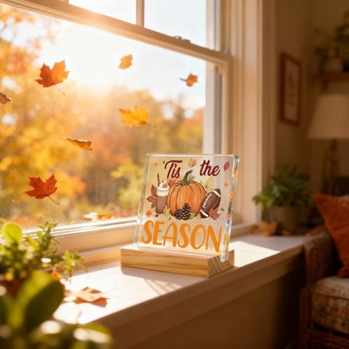 Fall Pumpkin Decor Wall Art Acrylic for Autumn Thanksgiving Office & Home