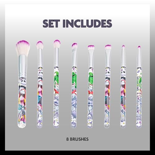 Nightmare Before Christmas 8-Piece Makeup Brush Set for Girls - Themed Collection