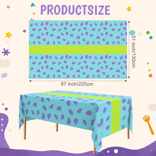 Monster Theme Pink Bow Plastic Tablecloth - 6 Pcs Coquette Party Supplies