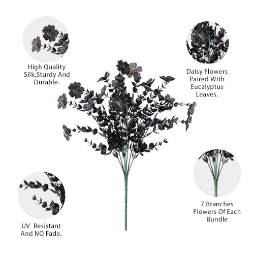 Artificial Flowers Bundle - UV Resistant Outdoor & Indoor Faux Plant Set
