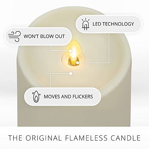 Outdoor Flameless Candle 3.25 x 7 Inches with Remote & Flickering Flame - Ivory
