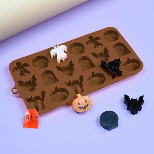 Halloween Silicone Mold Set - 6 Designs for Candy & Cake Decorations - Variation of Halloween