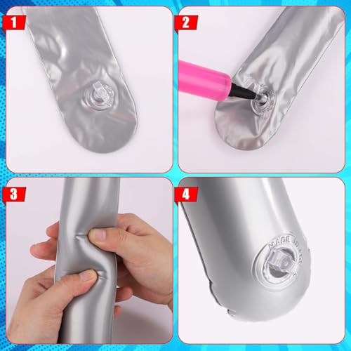 Inflatable Torch Party Decorations - 4-Pack Halloween Medieval Sports Event Prop