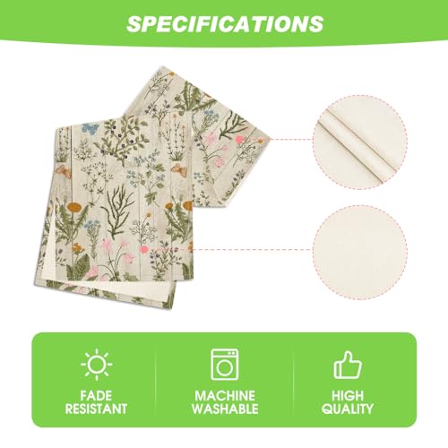 Wood Floral Table Runner 13x120 Inch - Spring Summer Home Decor