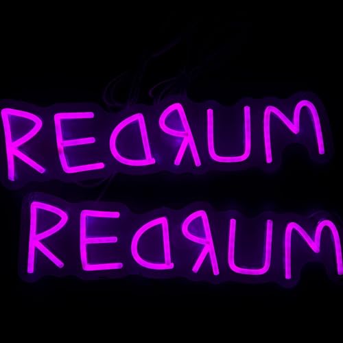 Redrum Neon Sign Gothic Wall Decor Game Room Purple 16.5x4.3 Inches - Variation of THIS listing