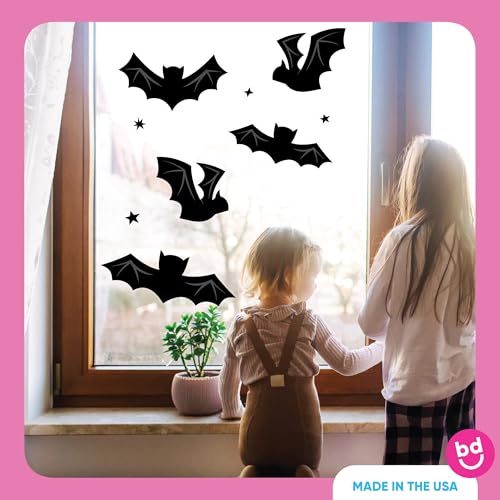 Reusable Halloween Black Bat Window Clings - Set of 3 Sheets Decorations