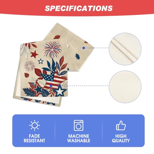 American Flag Fireworks Table Runner 13x60 Inch - 4th of July Memorial Day Home Decor