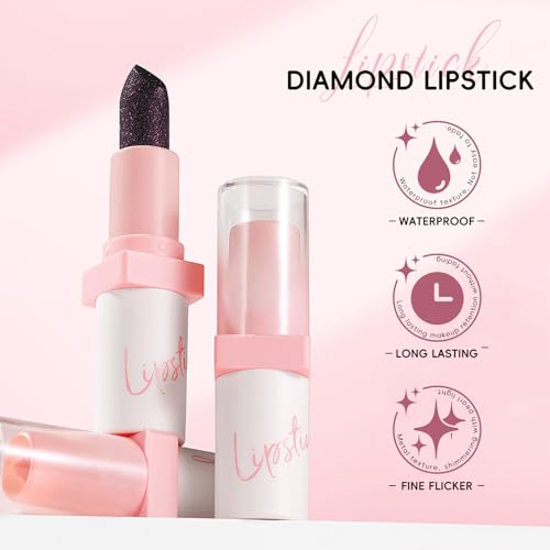 HOSAILY Metallic Black Lipstick #7 - Long Lasting Shimmer Lip Color