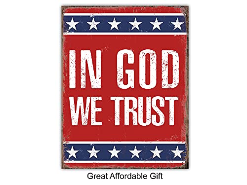 American Flag Wall Art - Patriotic & Religious Decor for Home & Office