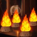 USB Rechargeable Flame Light 4 Pack - Realistic Flickering Fire Lamp with 72-Hour Runtime, Waterproof for Camping & Outdoor Decor