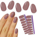 Macaron Sheer Deep Mauve Nail Strips - Double-Ended Gel Manicure Set