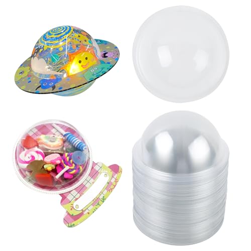 80 Pcs Clear Plastic Half Ball Candy Dome Display Holders - 9cm Diameter