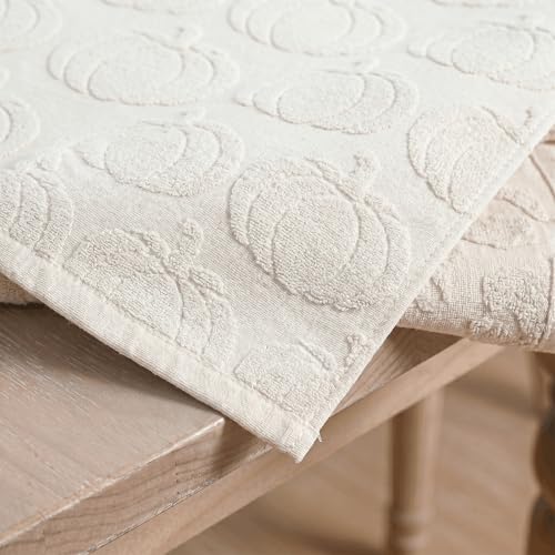 Artoid Mode Beige Soft 3D Jacquard Fall Table Runner 13x72 Inch
