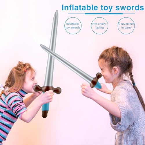 Inflatable Pirate Sword Set - 20 Pack 24 Inch Blow Up Toy Weapons for Pirate Theme Parties Halloween