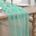 3Pcs Turquoise Gauze Table Runner 28x120 Inch - Seasonal Wedding Party Decor