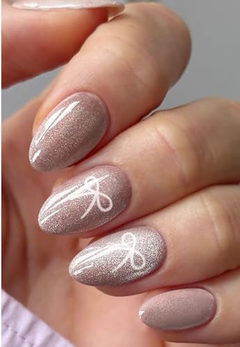 Semi Cured Gel Nail Strips with Cat Eye Design - Long-lasting Nail Art Wraps