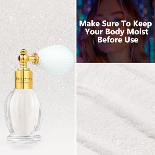 White Glitter Makeup Spray - Extra Fine Halloween Body & Hair Sparkle