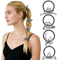 Gothic Halloween Hair Ties Set - Skeleton Hand Spider Web Skull Ponytail Holders for Women