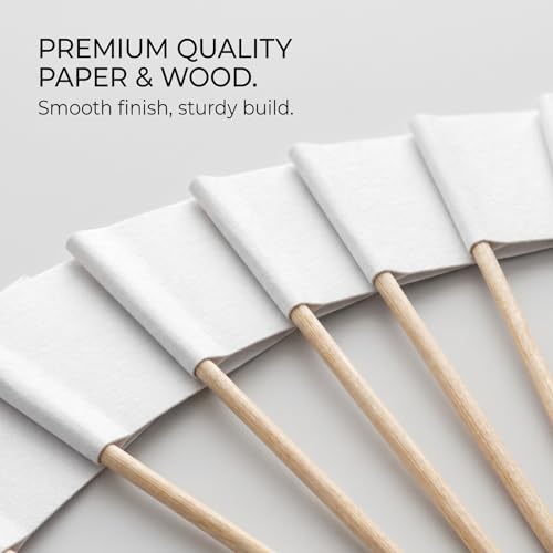 White Toothpick Flags for Food Labels & Cake Toppers - 100pcs