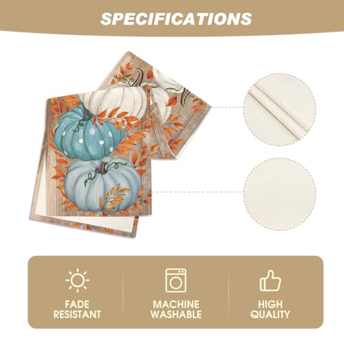 13x72 Inch Blue Fall Table Runner - Polyester Home Decor for Parties & Dining