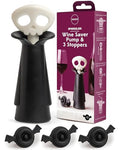 Spooky Skull Wine Saver Pump & Stopper - Halloween Gothic Kitchen Accessory