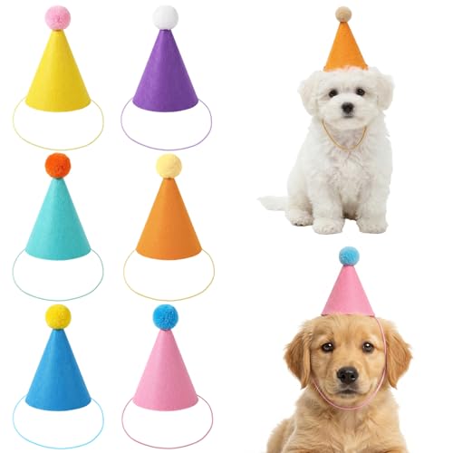 Mini Party Hats for Stuffed Animals - Colorful Felt Cone Birthday Accessories