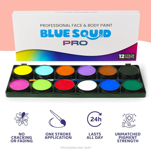 Blue Squid PRO Face Painting Kit - Multicolor Palette for Kids & Adults