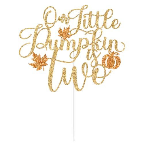 Fall Pumpkin Cake Topper Two - Autumn Birthday Party Decorations