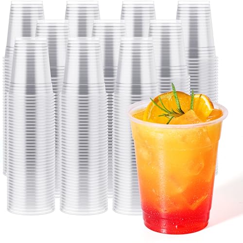 Disposable Clear Plastic Cups 12 oz - 1000 Pack, Party & Event Use