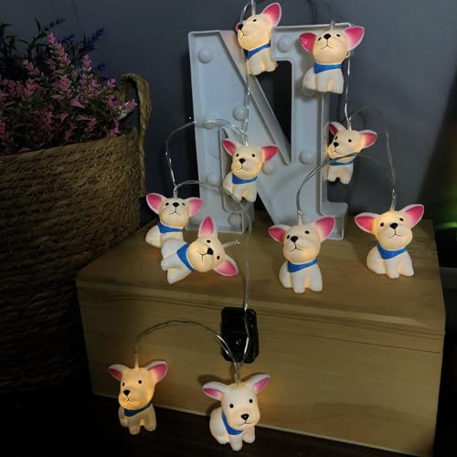 Cute Labrador Dog String Light 1.65M Battery-Operated Night Light with Timer