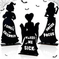 Halloween Witch Wooden Table Centerpieces Set - Spooky Fall Decor