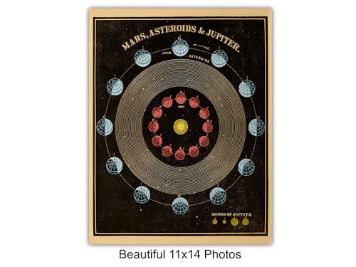 Yellowbird Art & Design Zodiac Sign Moon Wall Art Set - 11x14 Unframed Vintage Posters for Home Office & Living Room