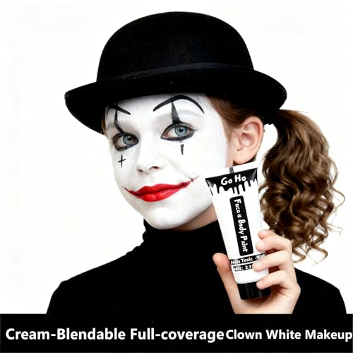 Halloween Makeup Kit - Black and White Face & Body Paint Set - Variation of White+Black