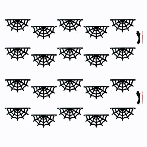 2 Pack Felt Spiderweb Garland Banner for Halloween Party Decorations