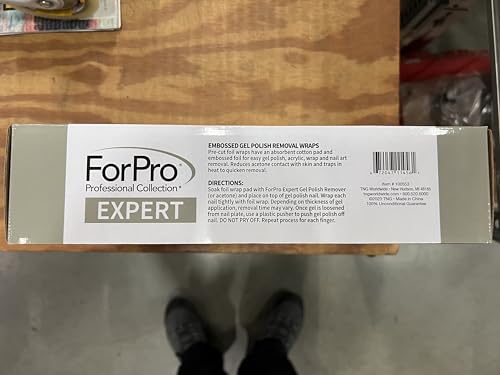ForPro Professional Collection Expert Embossed Gel Polish Removal Wraps, Pre-Cut with Cotton Pad, Remove Gel Polish, Acrylics, & Nail Art, 4" L x 2.9" W, 500-Count