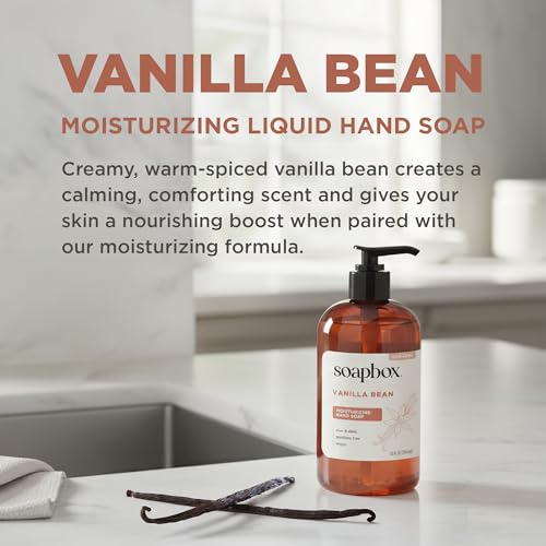 Soapbox Vanilla Bean Liquid Hand Soap - Moisturizing Hand Wash - 3 Pack - Sensitive Skin