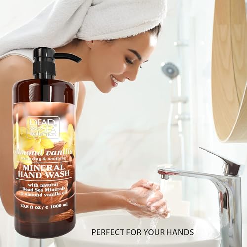 Dead Sea Collection Almond Vanilla Hand Soap Pump - Moisturizing Liquid with Dead Sea Minerals, Pack of 2