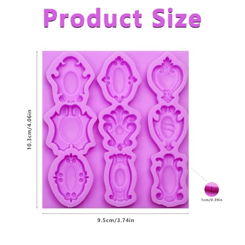 Silicone Picture Frame Mold 9-Cavity for Resin, Chocolate & Crafts