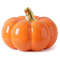 7-Inch Orange & Yellow Realistic Ceramic Pumpkins Halloween Decor - Variation B