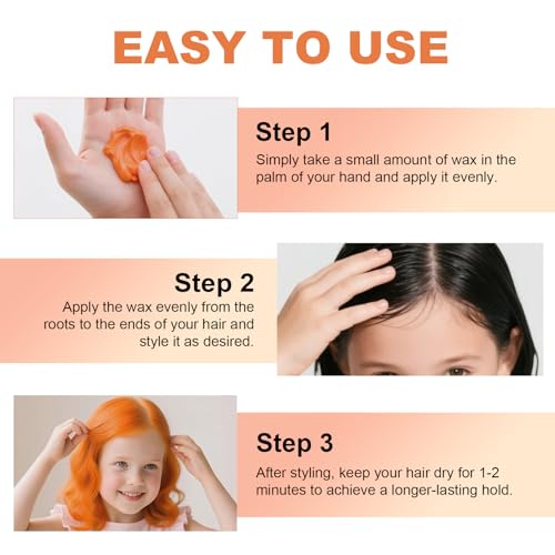 Temporary Hair Color Wax - Washable Bright Orange for Party & Cosplay